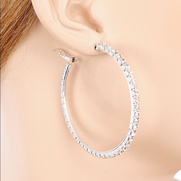 💍Silver Crystal Hoops💍 - Picture 3 of 3